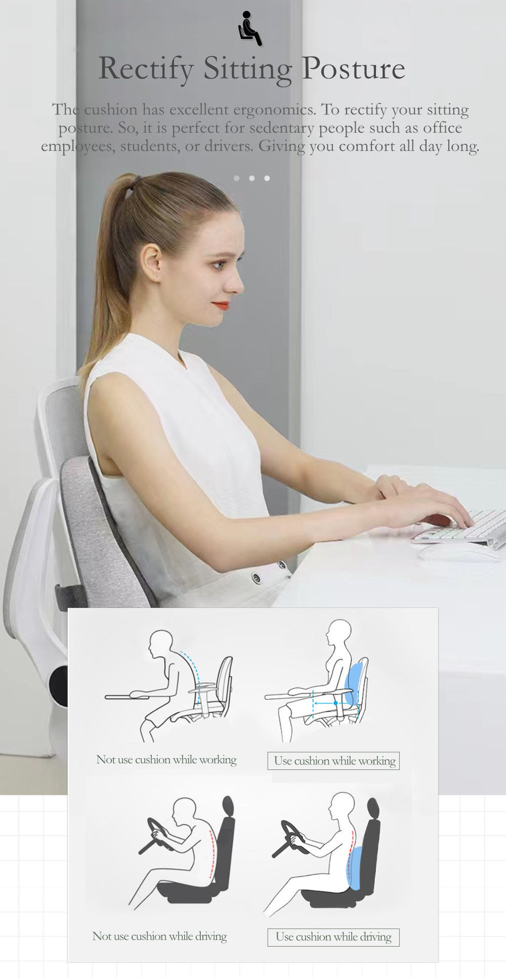 Lumbar Care Cushion Warped Waist Support-5